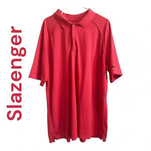 Slazenger Men's Polo Shirt Short‎ Sleeve Bright Red Large